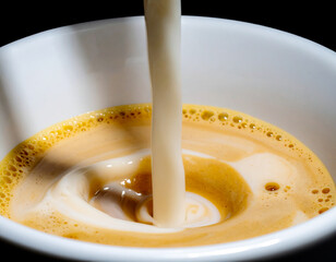 Milk Pouring Over Perfect Crema