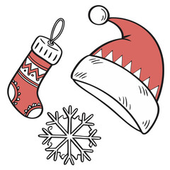 christmas sock with santa claus