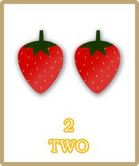 Fototapeta premium vector illustration of two strawberry