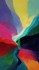 Abstract Multicolored Glittering Swirls Against Dark Background Displaying Digital Art Composition