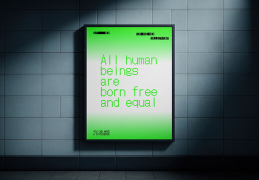 Inspirational Poster Mockup Promoting Equality PSD