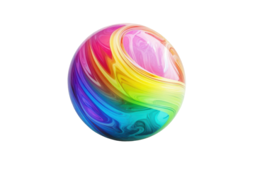 Colorful marble isolated on transparent background.