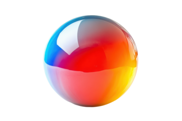 Colorful marble isolated on transparent background.