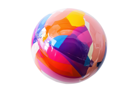 Colorful marble isolated on transparent background.