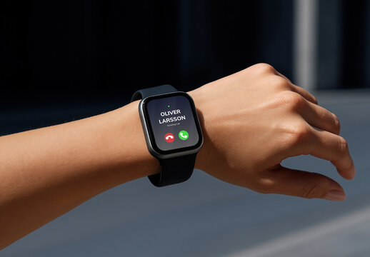 Smartwatch Mockup Displaying PSD