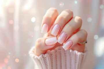 Cute Pink Nails in Natural Light