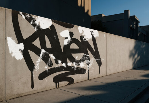 Urban Graffiti Art Wall Mockup PSD