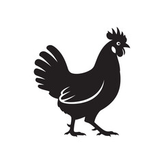 Vector art of silhouette of a chicken