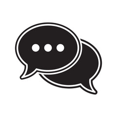 Vector art of two overlapping speech bubbles with dots inside