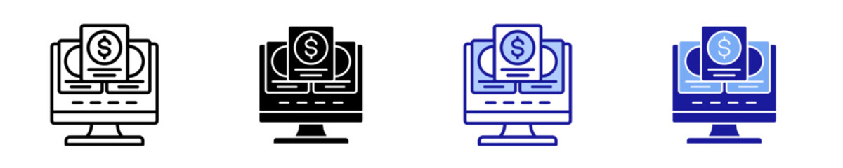 Online Payment  Icon Set Multiple Style Collection