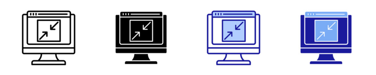 Fullscreen Mode  Icon Set Multiple Style Collection