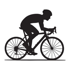 Obraz premium silhouette of a man riding a bicycle