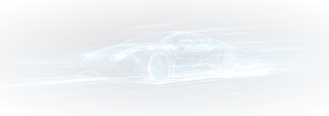 png fast sports vehicle driving through blurred urban streets, glowing neon lights, sleek luxury design, ideal for automotive digital art, cityscape, and motion compositions