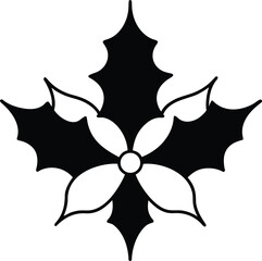 vector illustration of a black and white christmas decoration