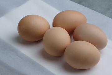 eggs on a white papper