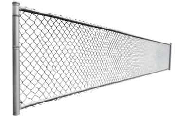 Close up of a chain link fence pattern isolated on transparent background. Chain link fence isolated on white background.