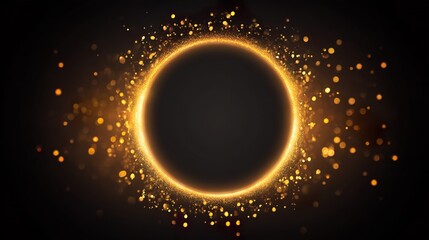 Black background with golden glowing particle vortex: Dynamic Light Trails Crafting Luxurious Visual Impact