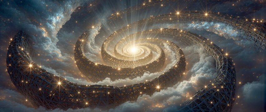 Journey through a cosmic spiral of light and wonder