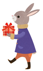 Obraz premium うさぎとプレゼント