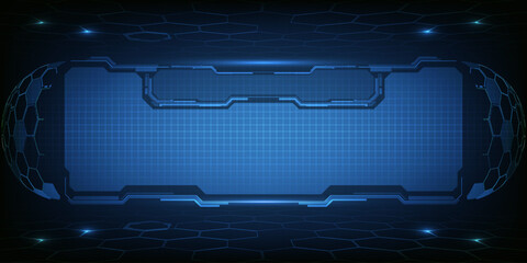 Abstract hi tech background with tech frame and grid panel.Vector illustrations. © Alleachday