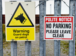 No parking private car park at building site