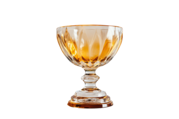 Crystal trophy award with intricate etched pattern isolated on transparent background. Crystal trophy award mockup isolated on white background.