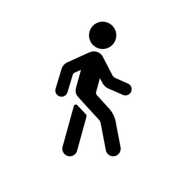 Walking person silhouette vector icon illustration