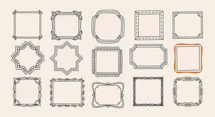 Elegant Decorative Frame Set for Invitations and Graphic Design Projects