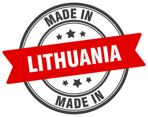 Made in Lithuania round sign. Made in Lithuania stamp.