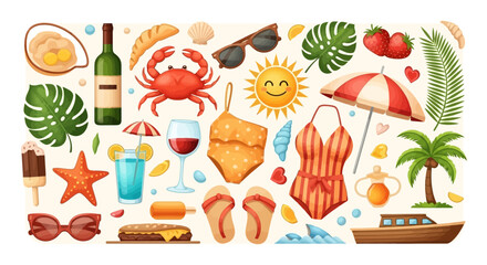Summer Holiday Set Crab, Swimsuit, and Beach Fun