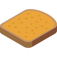 A Single Slice Of Bread With Smooth Orange Jam Spread Across Its Surface Isolated On A White Background With No Shadows