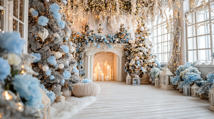 New Years photo zone christmas tree interior decorations home holiday christmas decoration on the wall