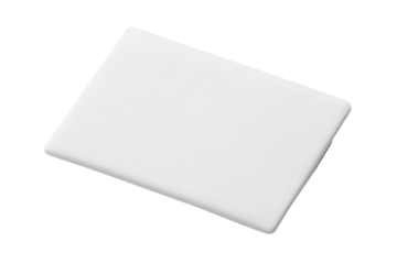 Blank white square card isolated on transparent background. White blank credit card isolated on white background.