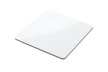 Blank white square card isolated on transparent background. White blank credit card isolated on white background.