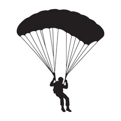paraglider silhouette on black background