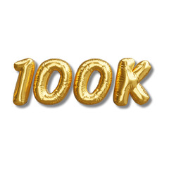 Social Media Milestone: 100,000 Success in Gold Inflatable Letters