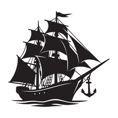 ship on a white background