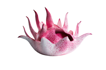 Pink succulent plant with star shaped petals isolated on transparent background.