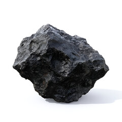 Fototapeta premium A striking black rock showcasing natural textures and patterns, perfect for geological studies and artistic projects.