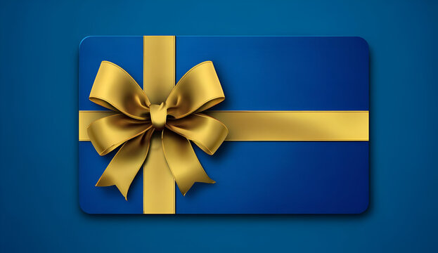 An elegant gift card with a gold ribbon, perfect for celebrations, holidays, and special occasions.