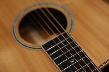 Fototapeta premium acoustic guitar close up