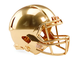 Fototapeta premium A shiny golden football helmet representing victory and achievement in sports, perfect for team spirit imagery.