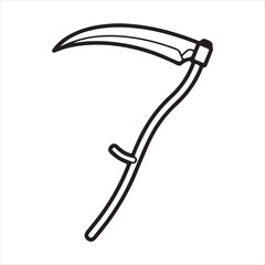 Vector silhouette grim reaper scythe Halloween death symbol illustration