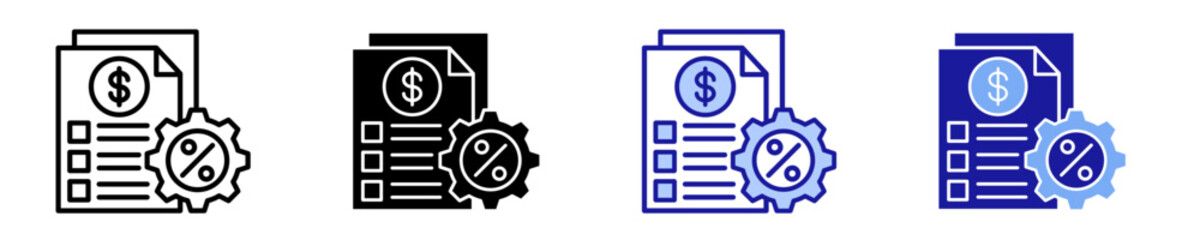 Financial Report  Icon Set Multiple Style Collection