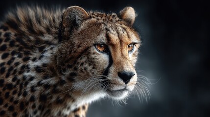 Obraz premium Elegant Cheetah Portrait with Intense Gaze and Detailed Fur Texture