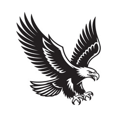 Obraz premium Flying eagle vector silhouette illustration logo