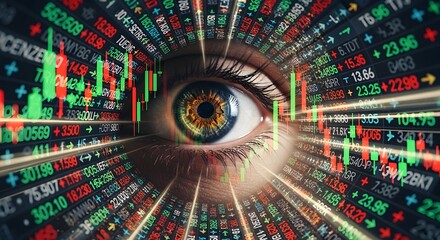 Gazing Into Financial Futures Innovative data analysis with visual acuity for investment insights, stock market forecasting and business intelligence