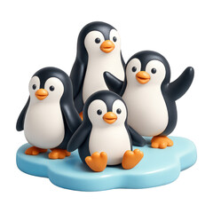 Naklejka premium PNG Cute penguin figurines on display.