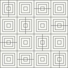  Black and white square shapes line pattern vector background for wall décor, textiles, interior design and more.