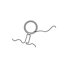 Obraz premium Magnifying Glass One Line Drawing on Pink